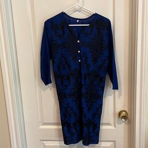 Pakistani Kurti, cotton fabric, black embroidery